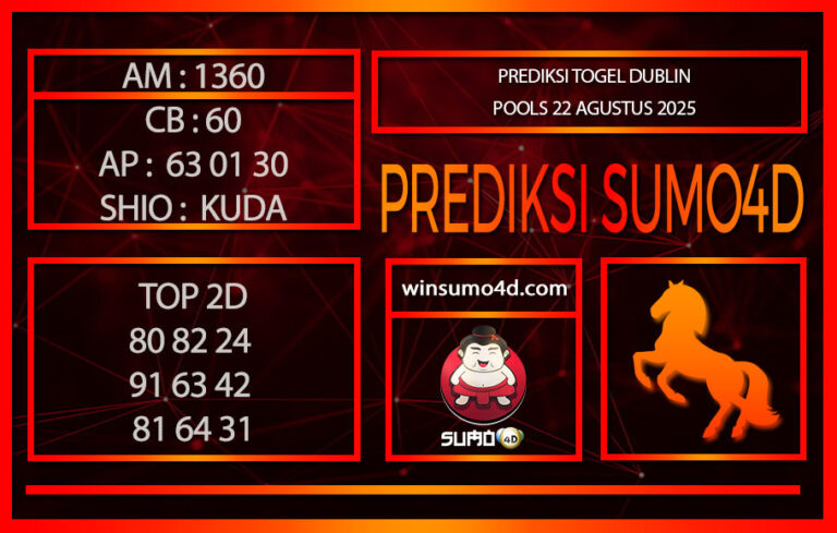 PREDIKSI TOGEL DUBLIN LOTTERY 22 AGUSTUS 2025