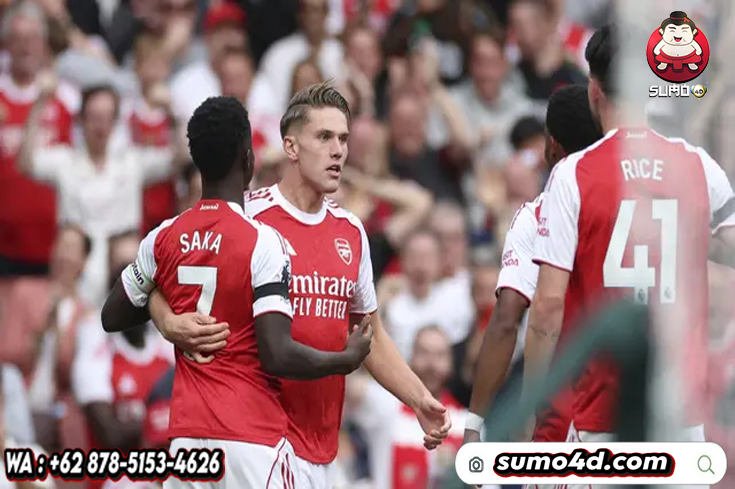 Selebrasi Viktor Gyokeres dalam laga Arsenal vs Leeds United di Premier League 2025/2026, Sabtu (23/8/2025).