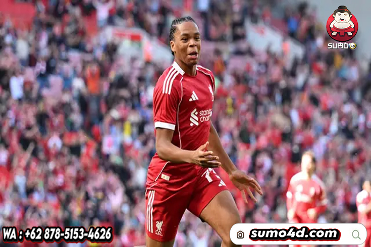 Selebrasi Rio Ngumoha dalam laga pramusim Liverpool vs Athletic Bilbao, Senin (4/8/2025).
