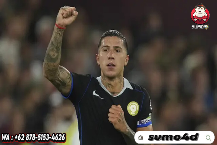 Selebrasi gol Enzo Fernandez pada laga Chelsea vs West Ham
