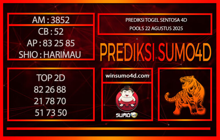 PREDIKSI TOGEL SENTOSA 4D POOLS 22 AGUSTUS 2025