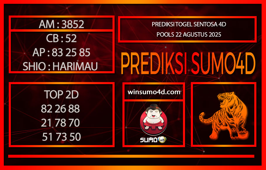 PREDIKSI TOGEL SENTOSA 4D POOLS 22 AGUSTUS 2025