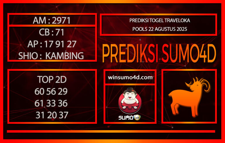 PREDIKSI TOGEL TRAVELOKA POOLS 22 AGUSTUS 2025