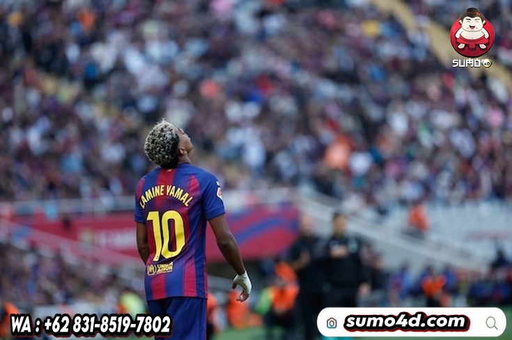 Ekspresi pemain Barcelona, Lamine Yamal, pada laga pekan ke-9 La Liga 2025/2026 lawan Girona