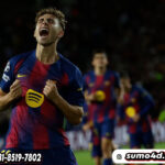 Selebrasi pemain Barcelona, Fermin Lopez.
