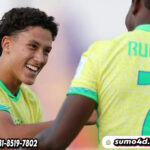 Aksi pemain Brasil U-17 saat menang 7-0 atas Hounduras di Piala Dunia U-17 2025