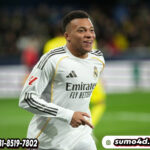 Selebrasi Kylian Mbappe di laga Villarreal vs Real Madrid, Minggu (25/01/2026).