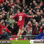 Selebrasi gelandang Liverpool, Dominik Szoboszlai usai mencetak gol ke gawang Manchester City, Minggu 8 Februari 2026.