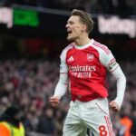 Momen selebrasi Martin Odegaard